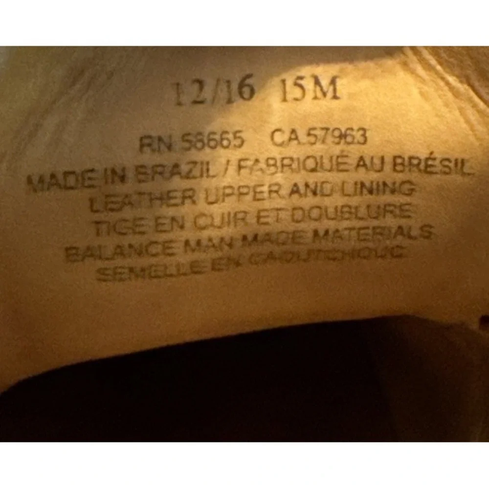 14th & Union Mens 15M Brown Leather Plain Toe Derby Dress Shoes Made Brazil